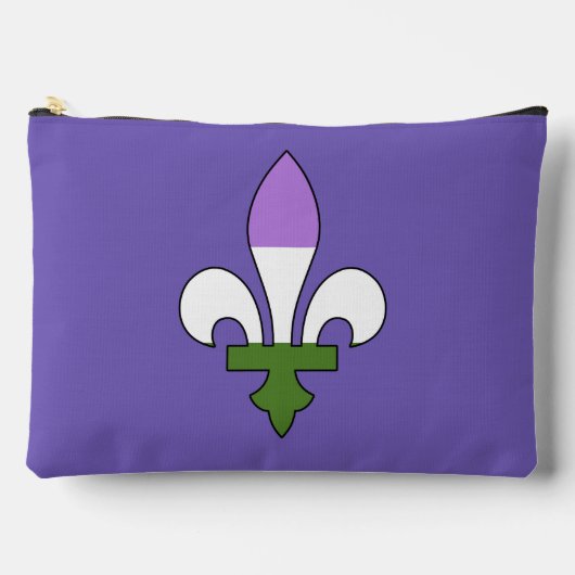 Pochette À Accessoires Fleur-de-lis de fierté genderqueer (Recto)