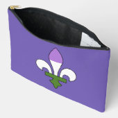 Pochette À Accessoires Fleur-de-lis de fierté genderqueer (Ouvrir)