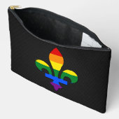 Pochette À Accessoires fleur-de-lis de fierté LGBT (Ouvrir)
