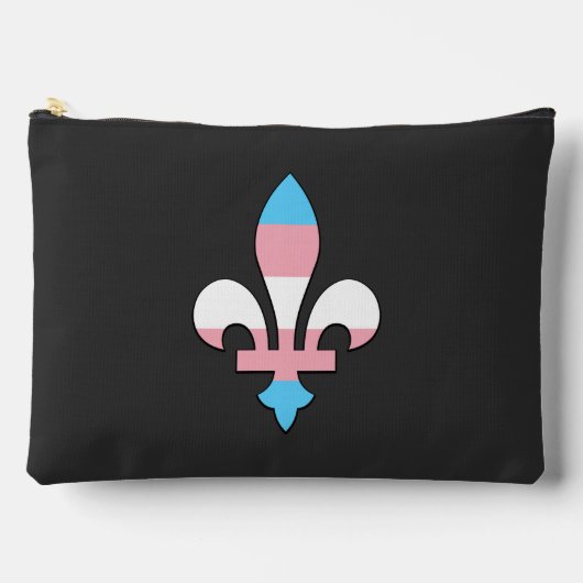 Pochette À Accessoires Fleur-de-lis de fierté transgenre (Recto)