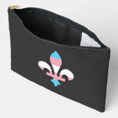 Pochette À Accessoires Fleur-de-lis de fierté transgenre (Ouvrir)