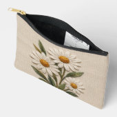 Pochette À Accessoires Fleur de Pâquerette Brodée (Ouvrir)