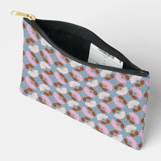 Pochette À Accessoires Fleur de printemps - rose, bleu et blanc (Ouvrir)