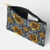 Pochette À Accessoires Fleur de rose dorée (Ouvrir)