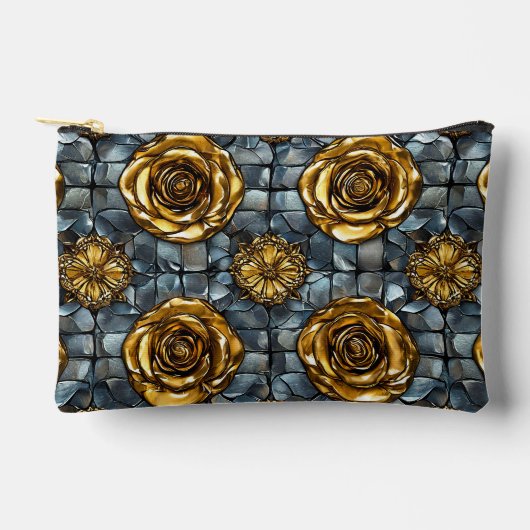 Pochette À Accessoires Fleur de rose dorée (Recto)