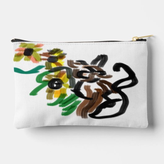 Pochette À Accessoires Fleur de soleil de chat (Verso)