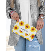 Pochette À Accessoires Fleur de soleil jaune blanc