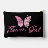 Pochette À Accessoires fleur élégante fille, papillon rose mignon noir (Verso)