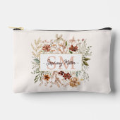 Pochette À Accessoires Fleur Florale Élégante Monogramme Aquarelle Automn (Recto)