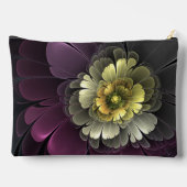 Pochette À Accessoires Fleur fractale grise de pourpre moderne abstraite (Verso)
