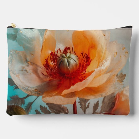 Pochette À Accessoires Fleur orange délicate (Recto)