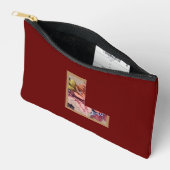 Pochette À Accessoires Fleur Rustique Initiale L Bourgogne (Ouvrir)