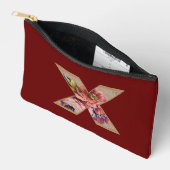 Pochette À Accessoires Fleur Rustique Initiale X Bourgogne (Ouvrir)