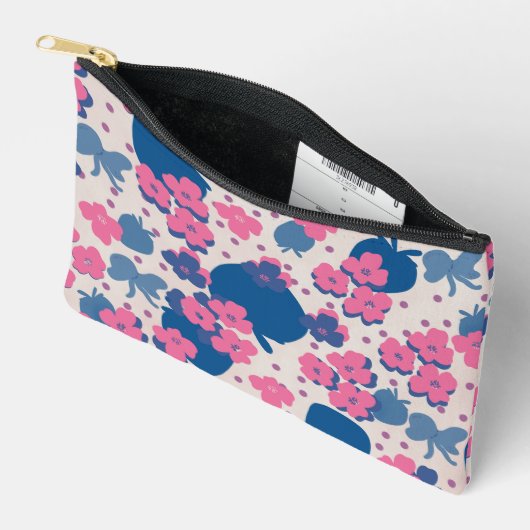 Pochette À Accessoires Fleur sauvage néon fraise (Ouvrir)