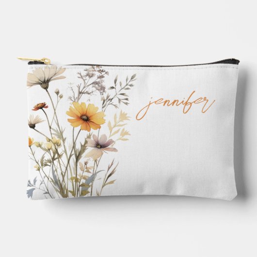 Pochette À Accessoires Fleur sauvage personnalisé (Recto)