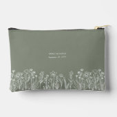 Pochette À Accessoires Fleur sauvage simple Sage Green Mariage Bridesmaid (Verso)