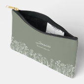 Pochette À Accessoires Fleur sauvage simple Sage Green Mariage Bridesmaid (Ouvrir)