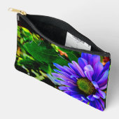 Pochette À Accessoires Fleur Violette Brillante (Ouvrir)