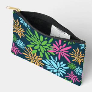 Pochette À Accessoires Fleurs Abstraites colorées de feux d'artifice