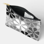 Pochette À Accessoires Fleurs Abstraites Gris noir blanc (Ouvrir)