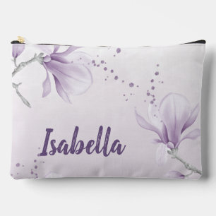 Pochette À Accessoires fleurs blanches violettes romantique