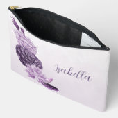 Pochette À Accessoires fleurs blanches violettes romantique (Ouvrir)