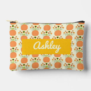 Pochette À Accessoires Fleurs d'action de grâces en Citrouille Nom person