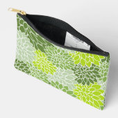 Pochette À Accessoires Fleurs Dahlia, Motif De Fleurs, Dahlia Verte (Ouvrir)