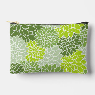 Pochette À Accessoires Fleurs Dahlia, Motif De Fleurs, Dahlia Verte