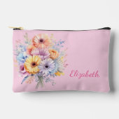 Pochette À Accessoires Fleurs de gerbera ajoutent un nom rose (Recto)