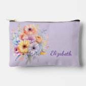 Pochette À Accessoires Fleurs de Gerbera ajoutent un nom violet (Recto)