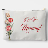 Pochette À Accessoires Fleurs de la Fête des Mères Tulipes Aquarelle (Verso)