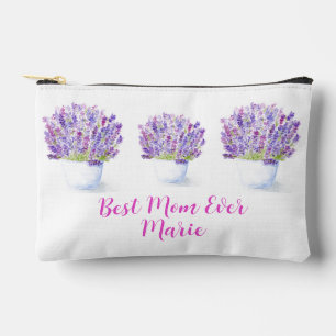 Pochette À Accessoires Fleurs de lavande aquarelle peintes à la main pour