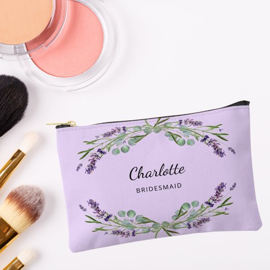 Pochette À Accessoires Fleurs de lavande violette bridesmaid