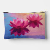 Pochette À Accessoires Fleurs de Lotus Abstraites colorées (Verso)
