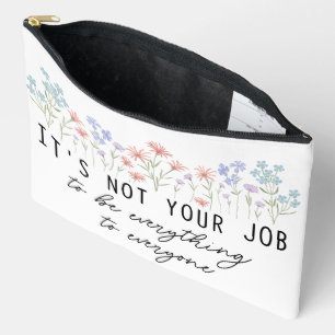 POCHETTE À ACCESSOIRES FLEURS DE PASTEL ET DÉCLARATION MOTIVATRICE