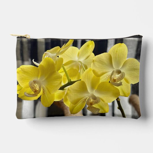 Pochette À Accessoires Fleurs d'orchidées de Phalaenopsis jaune (Recto)