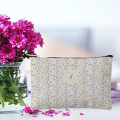 Pochette À Accessoires Fleurs en cascade bleu et rose