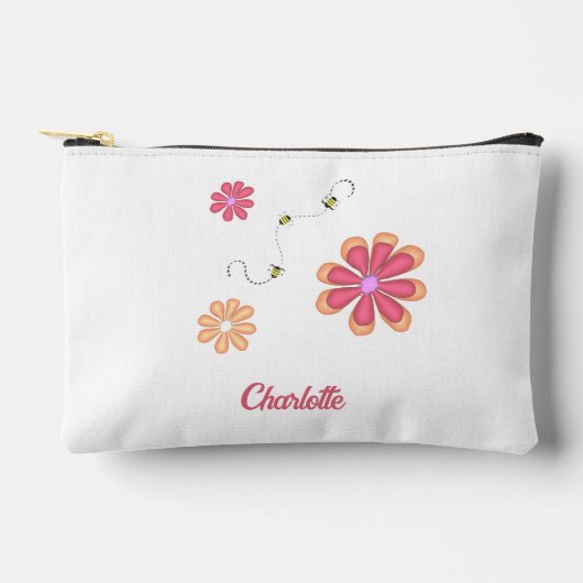 Pochette À Accessoires Fleurs et abeilles personnalisées Gymnaste Softbal (Recto)