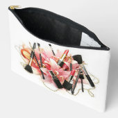 Pochette À Accessoires Fleurs et maquillage (Ouvrir)