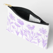 Pochette À Accessoires Fleurs gravées (Lavande) (Ouvrir)