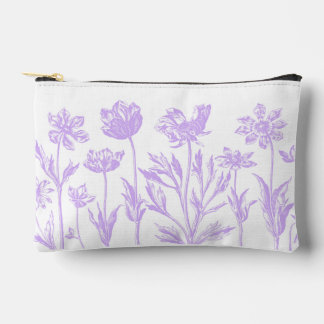 Pochette À Accessoires Fleurs gravées (Lavande)
