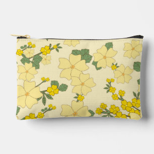Pochette À Accessoires Fleurs Jaunes, Motif Floral, Motif De Fleurs