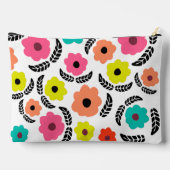Pochette À Accessoires Fleurs lumineuses modernes et feuille noire person (Verso)