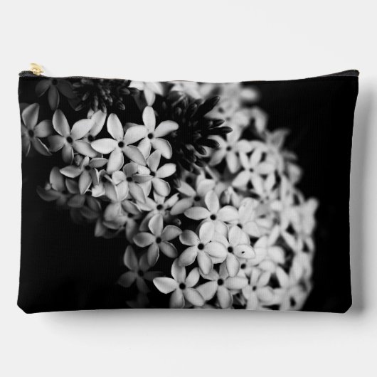 Pochette À Accessoires fleurs noires et blanches (Recto)