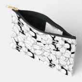 Pochette À Accessoires Fleurs noires et blanches (Ouvrir)