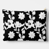 Pochette À Accessoires Fleurs noires et blanches avec perles (Verso)