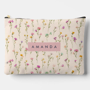 Pochette À Accessoires Fleurs Pastel Personnalisées