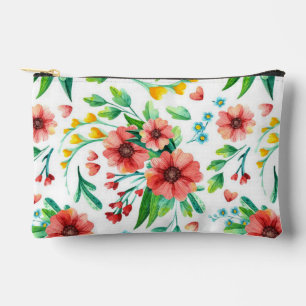 Pochette À Accessoires Fleurs roses peintes à la main Motif floral-23498