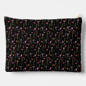 Pochette À Accessoires Fleurs sauvages de néon, monogramme personnalisé (Verso)